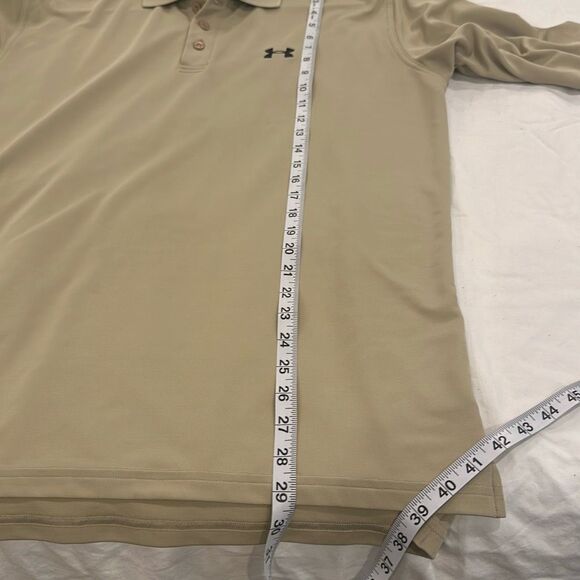 Under Armour Long Sleeve Polo Shirt - L - Tan - polyester - Picture 8 of 8